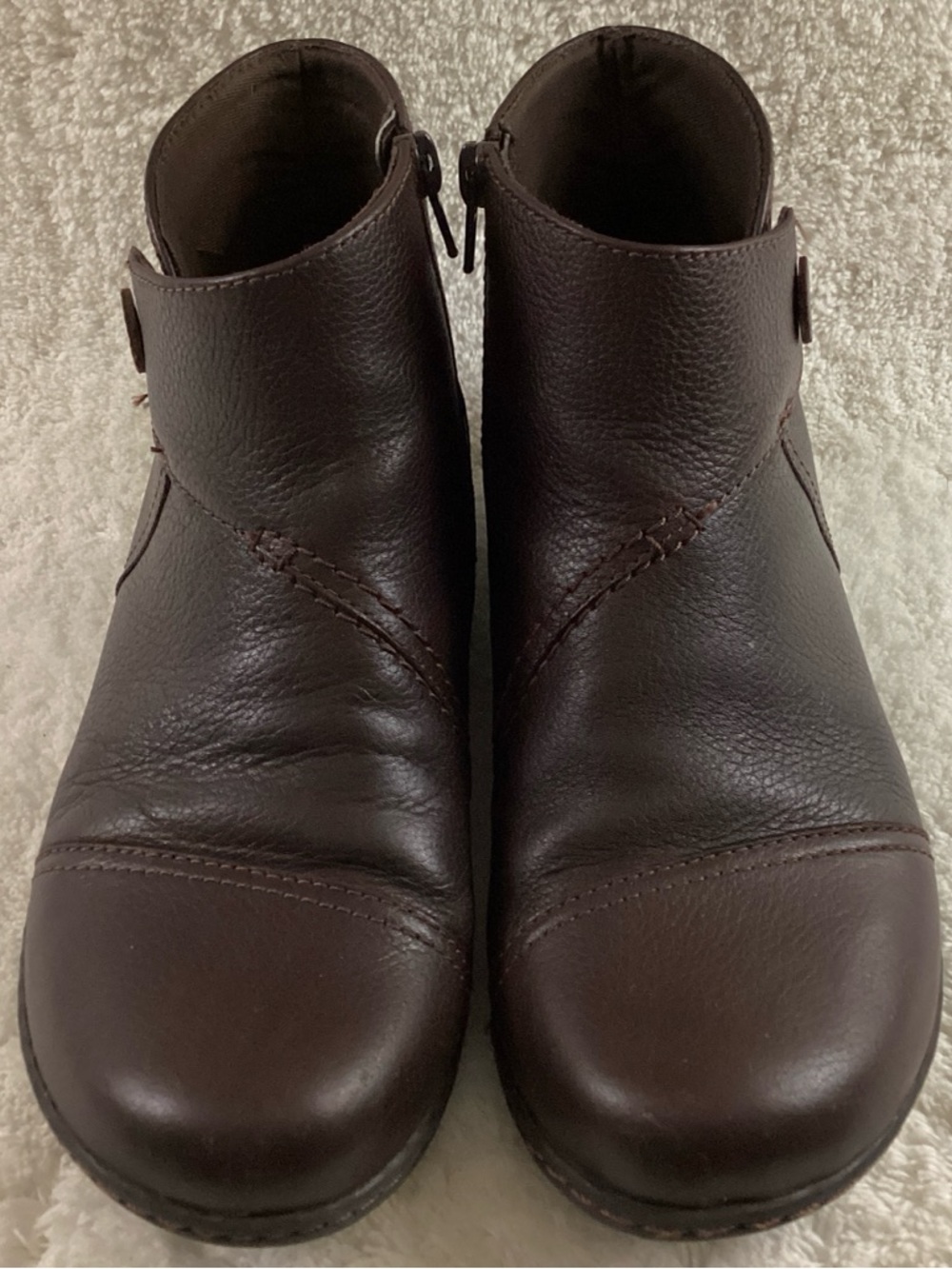 Clarks Dark Brown Leather Ankle Boots Size 7 Ultimate Comfort Collection